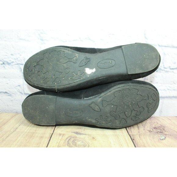 BOC Born Black Suede Slip-on Flower Top Casual Ballet Flat Shoes Size 9 M - Picture 10 of 10